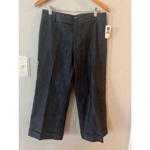 Women's Gap Denim Cropped Pants Size 8 Blue- Vintage Dead Stock NWT Capsule